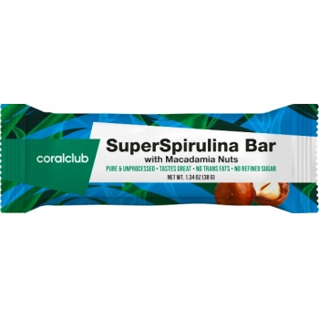 Coral Club - Super Spirulina Reep met Macadamia Noten 